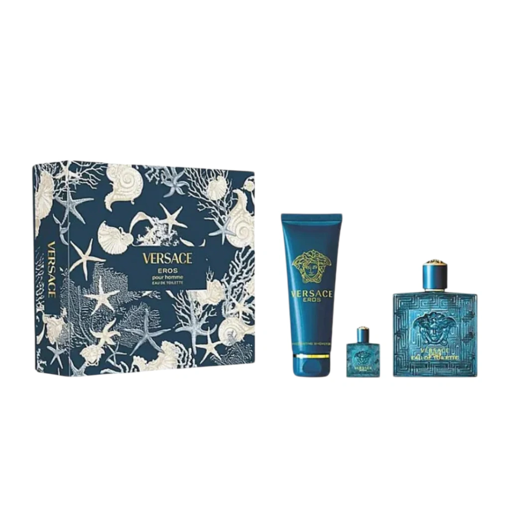 Kit Presenteavel Versace Eros - Perfume 5ml e 100ml + Gel de Banho 150ml
